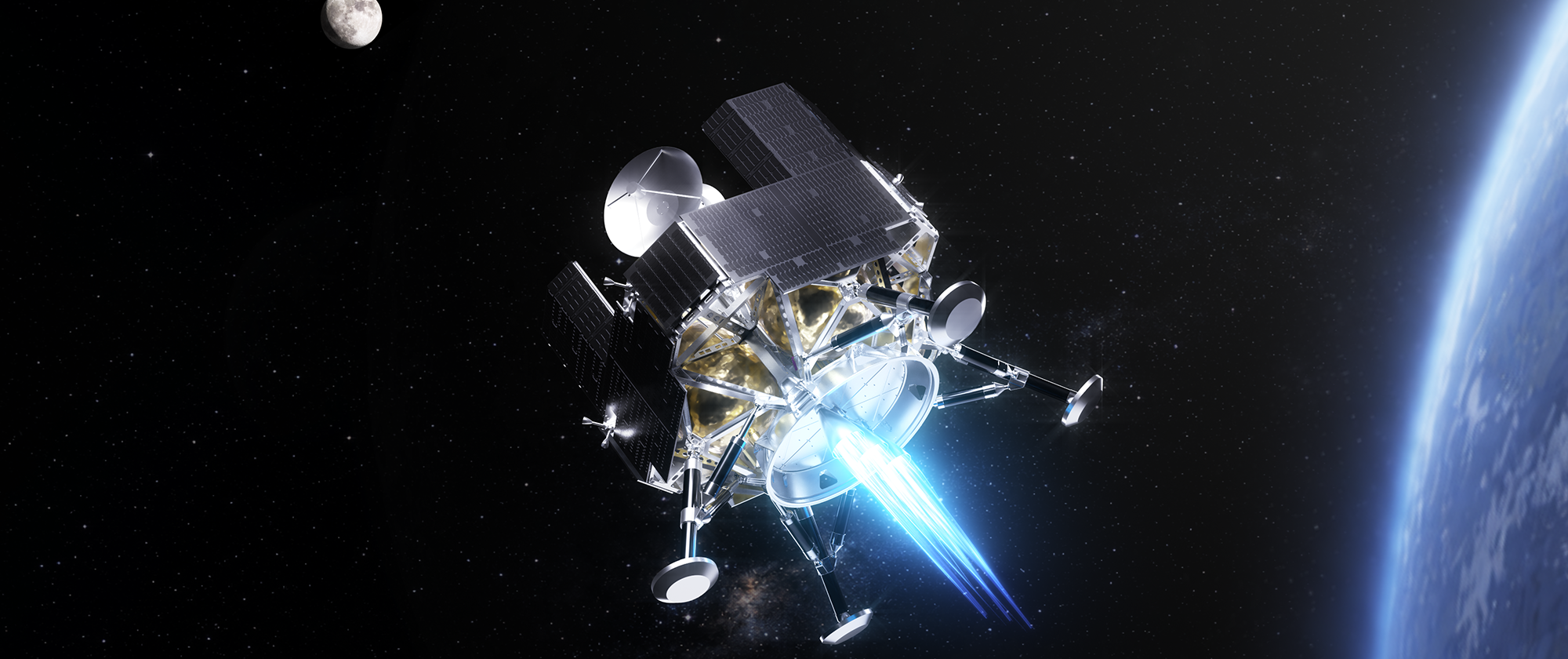 A small commercial lunar lander used for delivering customer payloads to the Moon.